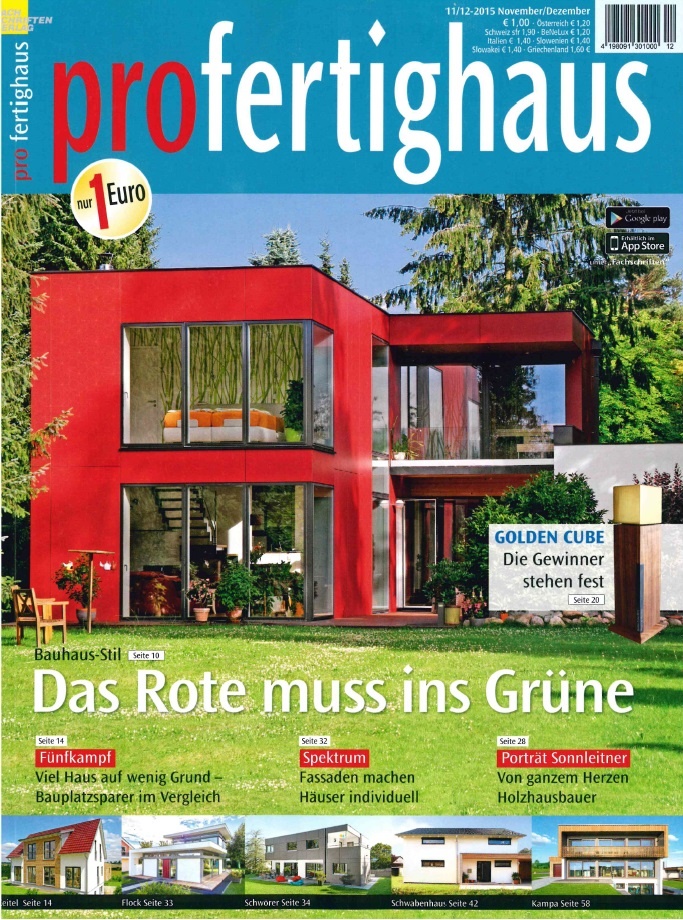 Fertighaus Hersteller – Artikel aus Ostwestfalen - Zeitungsartikel in "ProFertighaus" 11/12-2015 erschienen.
