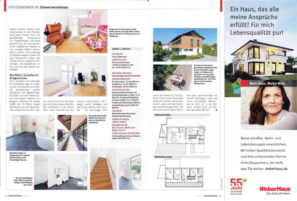 Energiesparhaus – aus Holz - Zeitungsartikel in "EffizienzHäuser - Vom Energiespar- bis zum Plus-Haus"  erschienen